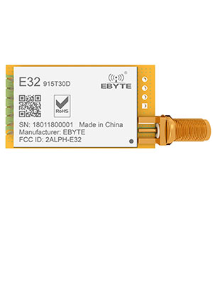 E32-915T30D, Module LoRa spread spectrum; UART; 915MHz; 30dBm; 8.0; 0.3k~19.2k; 24*43