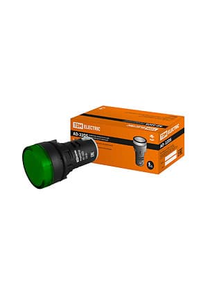 SQ0702-0004, Лампа AD-22DS(LED)матрица d22мм зеленый 230В