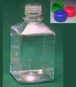 Бутылка квадратная Экросхим: 270 мл натуральная с крышкой ПЭТ