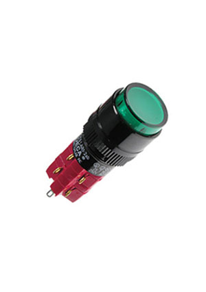 D16LAR1-2ABKG, кнопка с фикс. 250В/5А, LED подсветка 24В