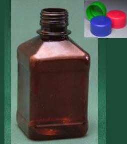 Бутылка квадратная Экросхим: 270 мл коричневая с крышкой ПЭТ