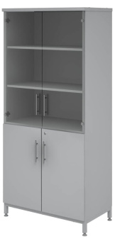 Шкаф для хранения документов Mod. Совлаб ШД-400/4: 400х400х1950 мм верх. дверь стекло, 3 съемные пол