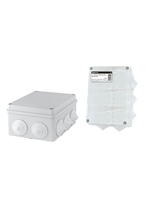 SQ1401-1241, Распаячная коробка ОП 150х110х70мм, крышка, IP44, 10 гермовводов, инд. штрихкод,