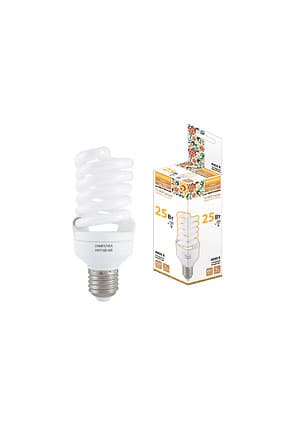 SQ0347-0063, Лампа люминесцентная НЛ-FSТ2-25 Вт-4000 К Е27 (54х126 мм), Народная