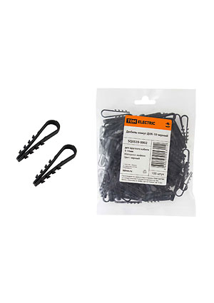 SQ0539-0004, Дюбель-хомут ДХК-18 для круглого кабеля 11-18мм нейлон черный (100шт)