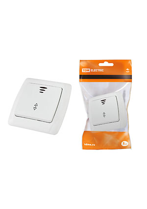 SQ1805-0006, Выключатель на 2 направления 1 кл. с подсветкой 10А белый "Онега"