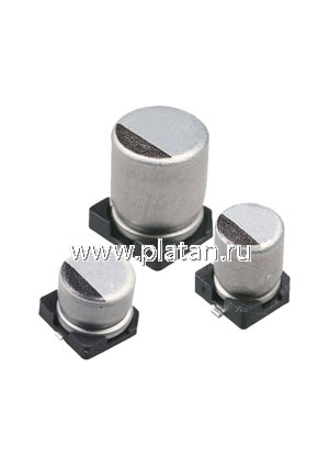 ECAP SMD, 100 мкФ, 25В, Конденсатор электролитический алюминиевый SMD