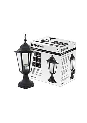 SQ0330-3003, Светильник 6060-04Р садово-парковый шестигранник, 60 Вт, стойка, черный,  в разборе, Ч/