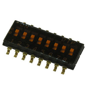 DHN-08-T-V, DIP переключатель 8поз. SMD 1.27мм