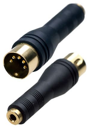 2-301G, переход DIN 5 pin "шт"-3.5мм "гн" стерео пластик "позолоченный"
