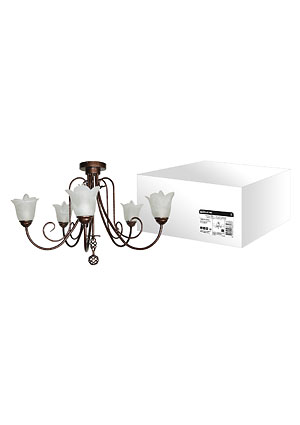 SQ0370-0016, Люстра НПБ-11-22-5х40  Соната  антик с медью 5х40Вт E14