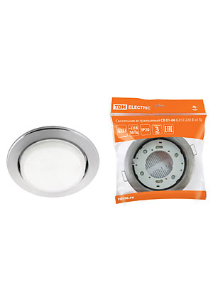 SQ0359-0058, Светильник встраиваемый СВ 01-06 GX53 220 В 50 Гц хром