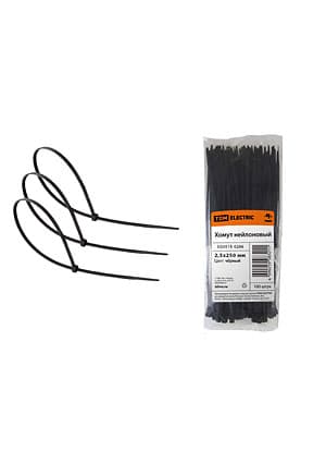 SQ0515-0206, Хомут 2,5х250мм нейлон (черный) (100шт)