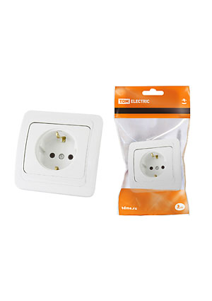 SQ1804-0008, Розетка 2П+З 16А белая "Валдай"