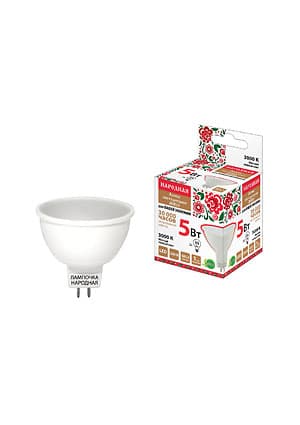 SQ0340-0129, Лампа светодиодная MR16-5 Вт-230 В-3000 К GU5,3 Народная