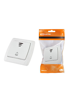 SQ1805-0008, Кнопка звонковая с подсветкой 6А белая "Онега"