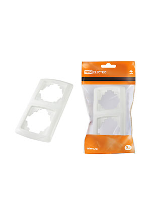 SQ1805-0024, Рамка 2-х постовая горизонтальная белая "Онега"