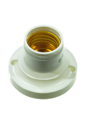 Ecola base,, Патрон накладной прямой Е27 белый