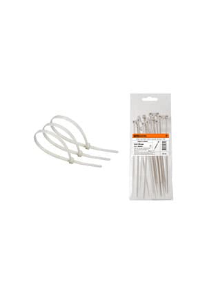 SQ0515-0309, Хомут 3,6х100мм нейлон (белый) (25 штук)