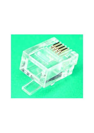 PLUG 6P4C(RG11), 6U GOLD, TP6P4C (RJ11) вилка телефон.  на каб