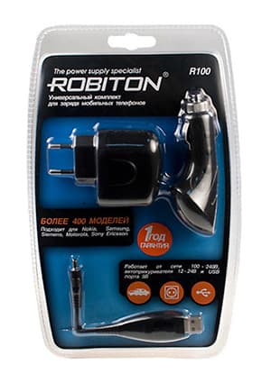R-100, Адаптер/блок питания0 для мобильных телефонов Robiton