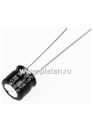 ECAP (К50-35 мини), 22 мкФ, 35 В, 105C, 6X5мм, Конденсатор электролитический алюминиевый миниатюрный