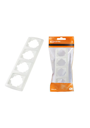 SQ1805-0026, Рамка 4-х постовая горизонтальная белая "Онега"