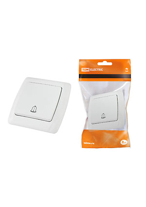 SQ1805-0007, Кнопка звонковая 6А белая "Онега"