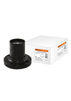 SQ0335-0016, Патрон карболитовый потолочный, Е27, черный, прямой, Б/Н