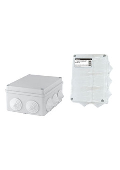 SQ1401-1241, Распаячная коробка ОП 150х110х70мм, крышка, IP44, 10 гермовводов, инд. штрихкод,