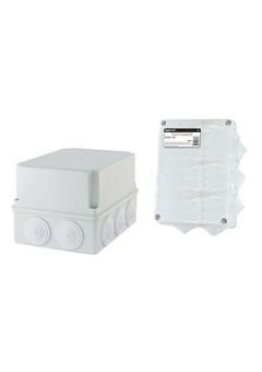 SQ1401-1245, Распаячная коробка ОП 190х140х120мм, крышка, IP44, 10 гермовводов, инд. штрихкод,