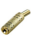 1-087G, гнездо аудио 3.5мм стерео металл"позол." на каб.d до 6.0мм