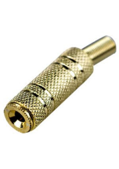 1-087G, гнездо аудио 3.5мм стерео металл"позол." на каб.d до 6.0мм