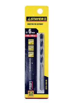 2915-100-06, Сверло по бетону ПРОФИ ударное 6х100мм