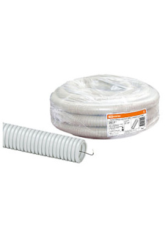 SQ0401-0011, Труба гофр.ПВХ d 16 с зондом (50 м) легкая