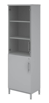 Шкаф для хранения документов Mod. Совлаб ШД-400/5: 400х500х1950 мм верх. дверь стекло, 3 съемные пол