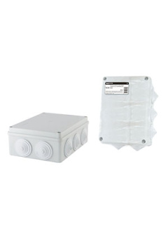 SQ1401-1243, Распаячная коробка ОП 190х140х70мм, крышка, IP44, 10 гермовводов, инд. штрихкод,
