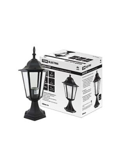 SQ0330-3003, Светильник 6060-04Р садово-парковый шестигранник, 60 Вт, стойка, черный,  в разборе, Ч/