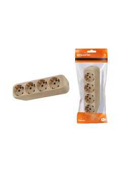 SQ1806-0051, Колодка розеточная 4 гнезда 2П+3 16А 250В "Эко" (сосна)