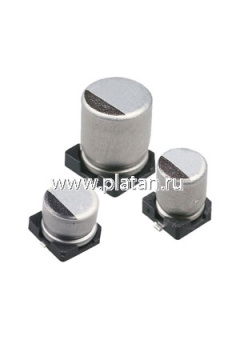 ECAP SMD, 100 мкФ, 25В, Конденсатор электролитический алюминиевый SMD