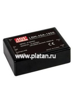 LDH-45A-350, DC/DC LED Driver, 30Вт, вх 12-18В, вых 12-86/350мА, преобразователь для светодиодного освещения