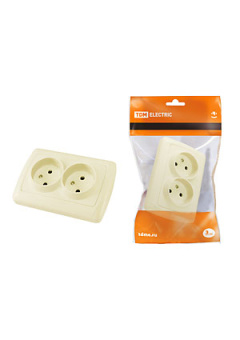 SQ1805-0046, Розетка двойная 2П 10А 250В сл. кость "Онега"