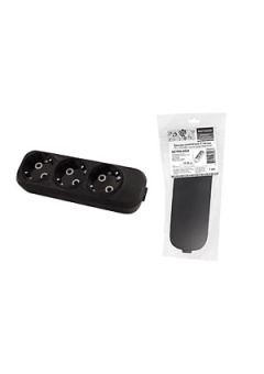 SQ1806-0426, Колодка розеточная 3 гнезда 2П+3 16А 250В черная серии "Народная"