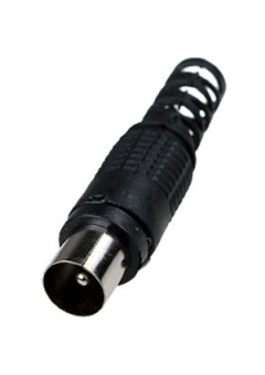 4-002 BK, разъем телевизионный "шт" пластик на кабель винт черный