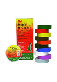 Scotch 35 green, изолента высшего класса зеленая, 19мм х 20м х0,18мм
