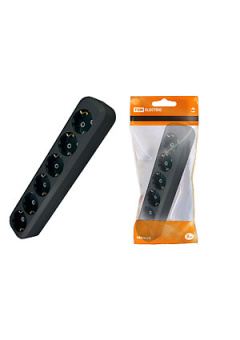 SQ1806-0139, Колодка розеточная 6 гнезд 2П+З 16А 250В черная