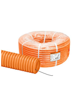 SQ0413-0017, Труба гофр.ПНД d 63 с зондом (15 м) легкая оранжевая