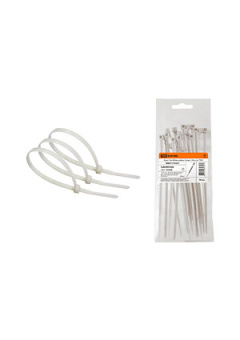 SQ0515-0321, Хомут 4,8х300мм нейлон (белый) (50 штук)