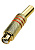 1-213G RED, гнездо RCA металл на кабель пайка красный "позолоченный"