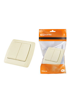 SQ1805-0031, Выключатель 2 кл. 10А сл. кость "Онега"